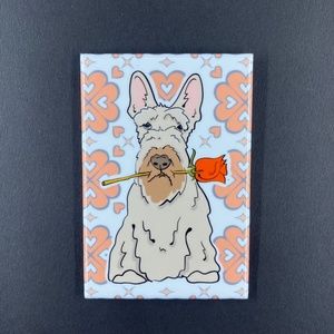 Wheaten Terrier Rose Magnet, Handmade Valentine's Day Dog Gifts and Decor